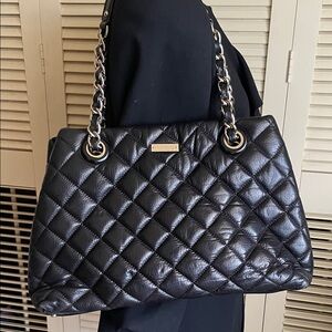 Kate Spade Black patent Quilted Shoulder Bag